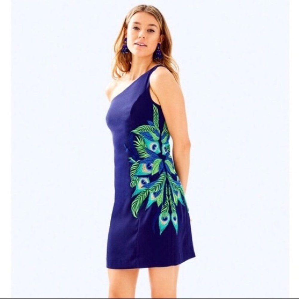 NWT Lilly Pulitzer Jamie Dress Peacock Embroidery